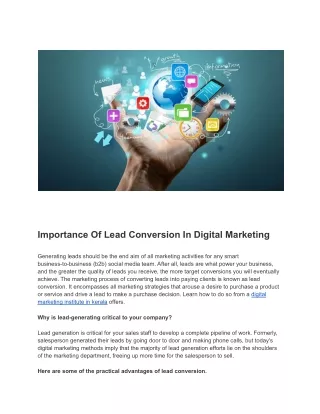 Importance Of Lead Conversion In Digital Marketing