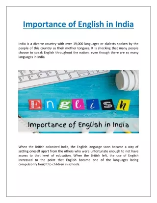 Importance of English in India