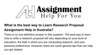 what is the best way to learn research proposal