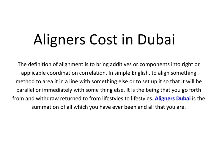 aligners cost in dubai