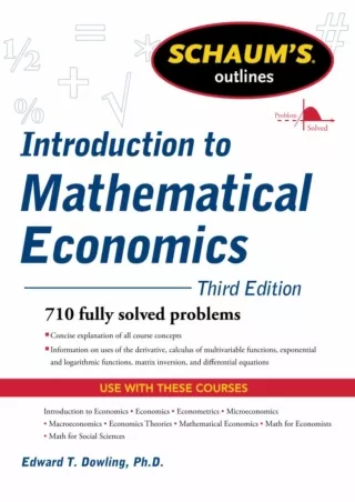 ePUB  Schaum s Outline of Introduction to Mathematical Economics Schaums