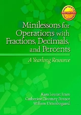 ePUB  Minilessons for Operations with Fractions Decimals and Percents A