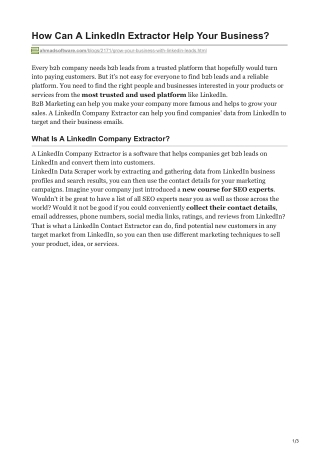 how can a linkedin extractor help your business