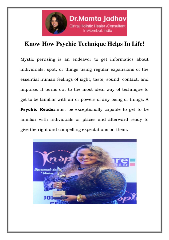 know how psychic technique helps in life