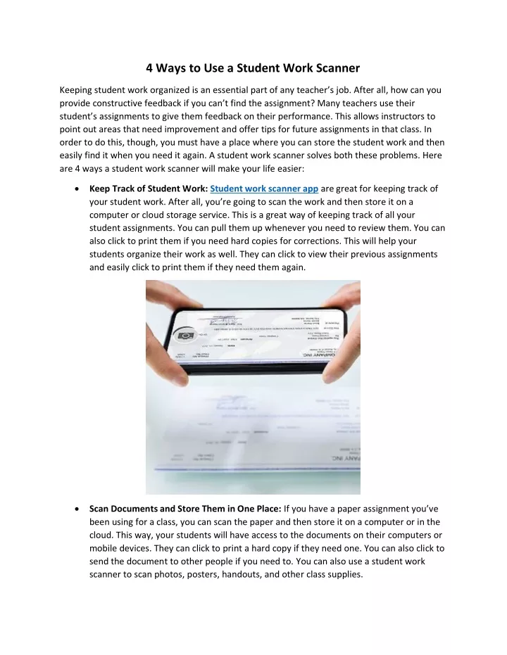 4 ways to use a student work scanner