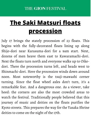 The Saki Matsuri floats procession | Gionfestival.org