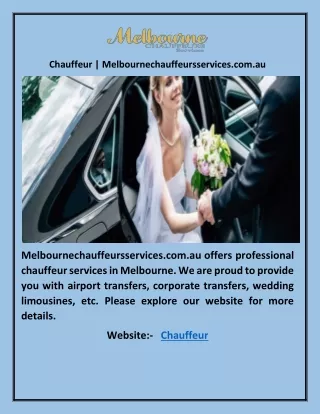 chauffeur melbournechauffeursservices com au
