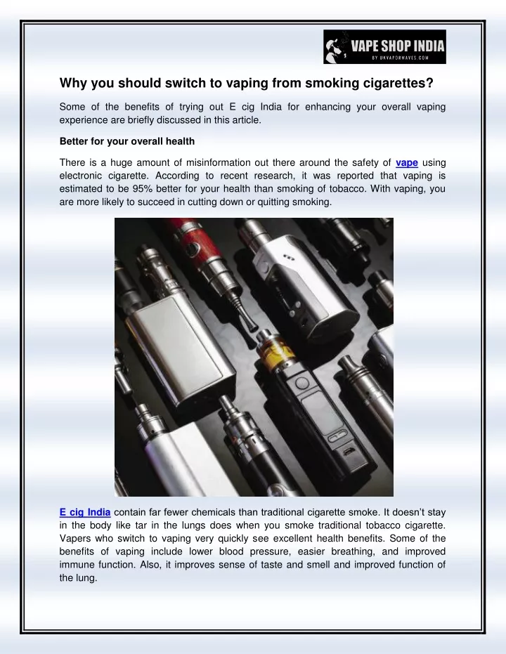 why you should switch to vaping from smoking