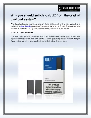 why you should switch to juul2 from the original