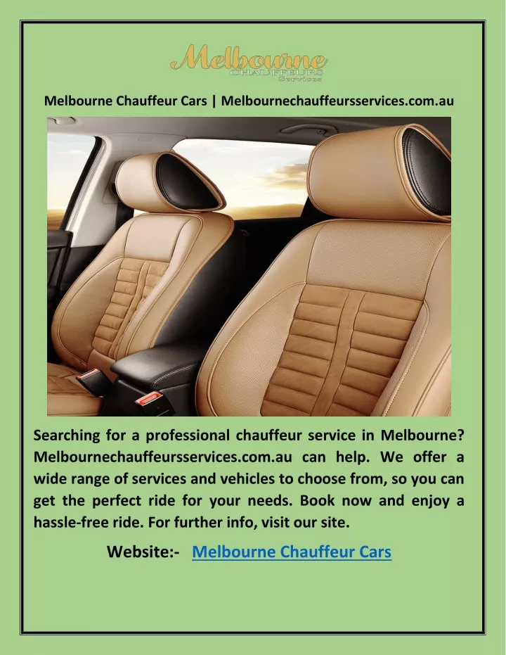 melbourne chauffeur cars