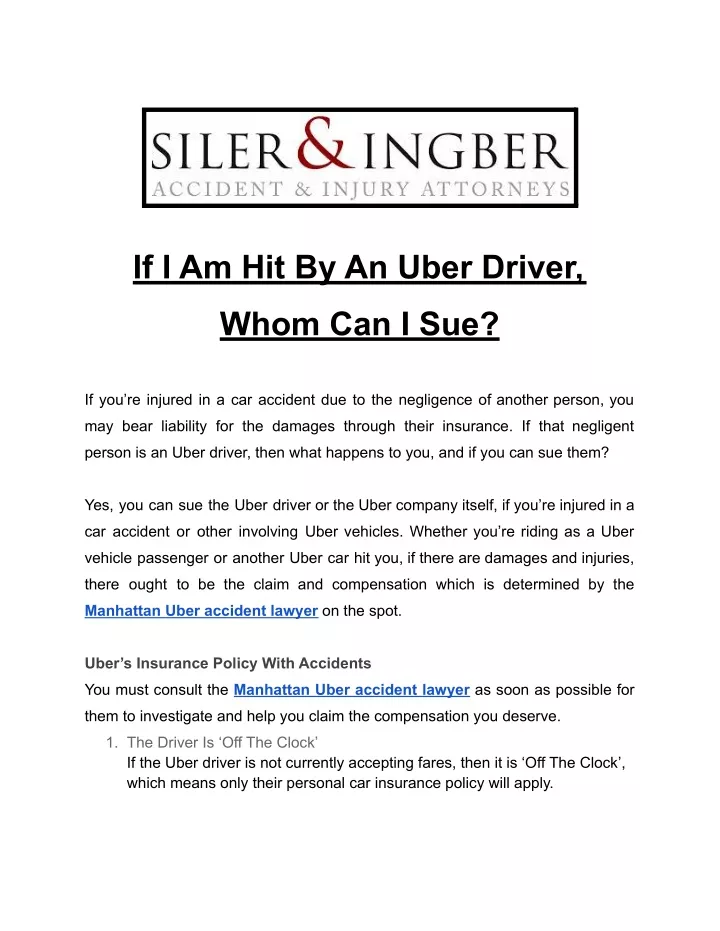 if i am hit by an uber driver