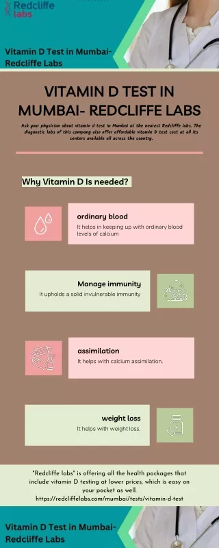 Vitamin D Test in Mumbai- Redcliffe Labs