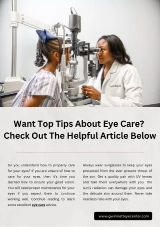 Want Top Tips About Eye Care Check Out The Helpful Article Below