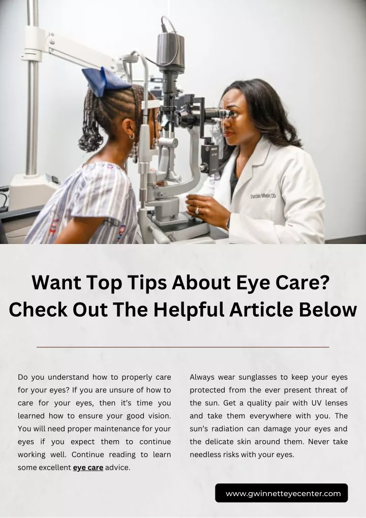 want top tips about eye care check
