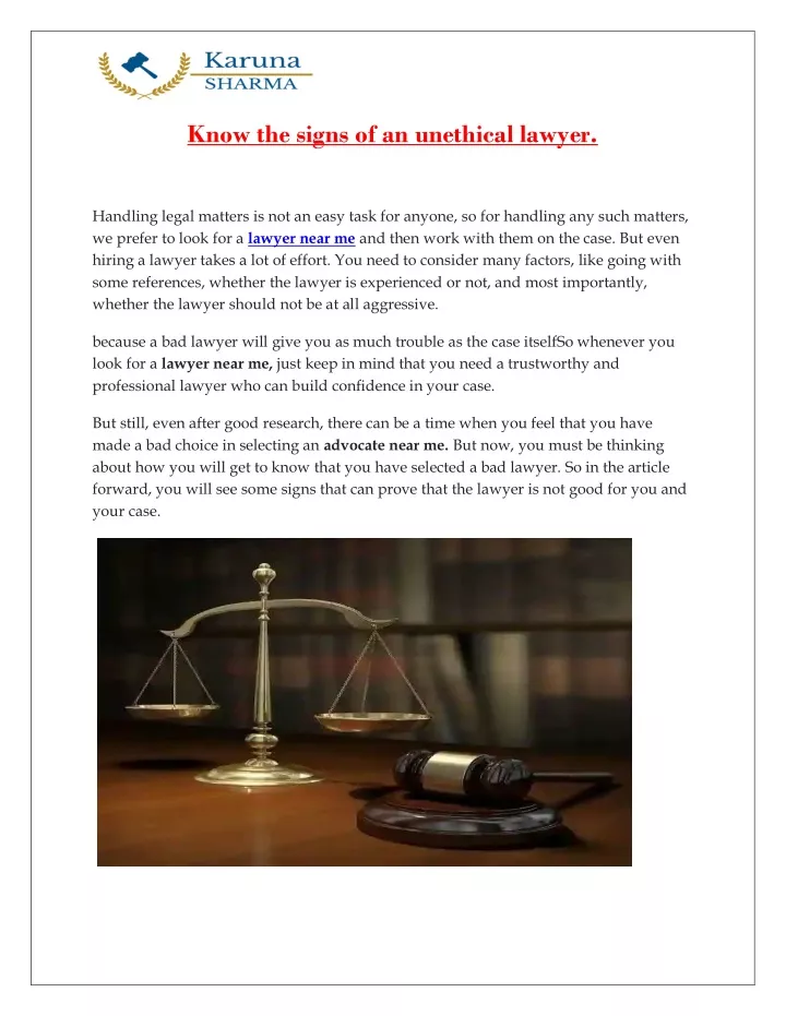 know the signs of an unethical lawyer