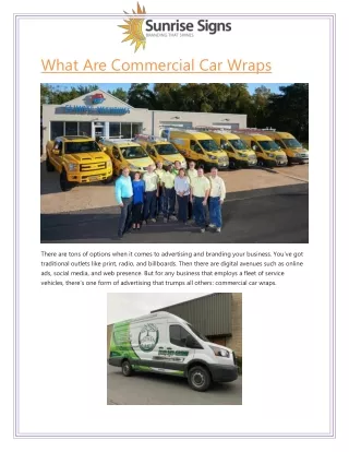 What Are Commercial Car Wraps