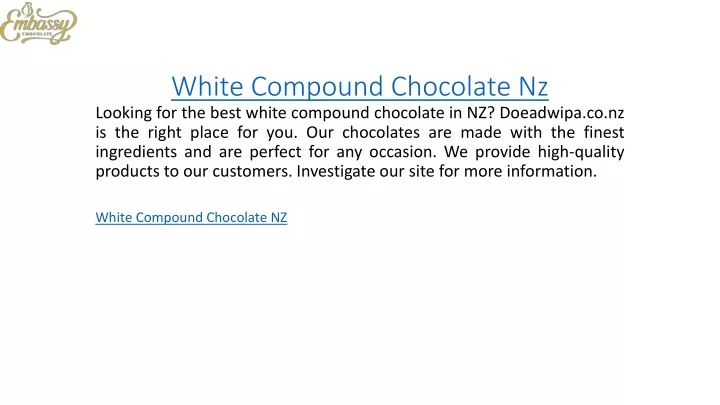 white compound chocolate nz