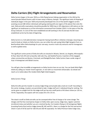 delta carriers dl flight arrangements