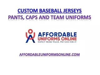 Custom Baseball Jerseys, Pants, Caps and Uniforms Set