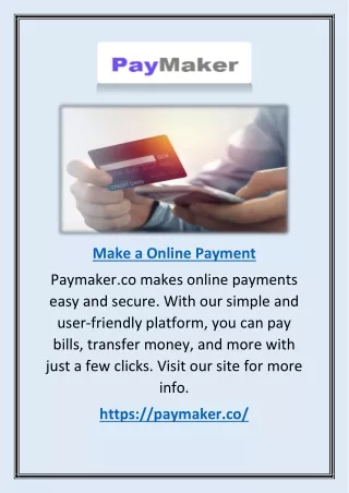 Make A Online Payment | Paymaker.co