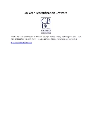 40 year recertification broward