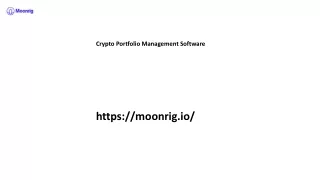 Crypto Portfolio Management Software Moonrig.io...