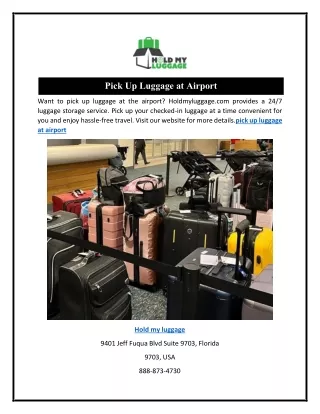 Pick Up Luggage at Airport  Holdmyluggage
