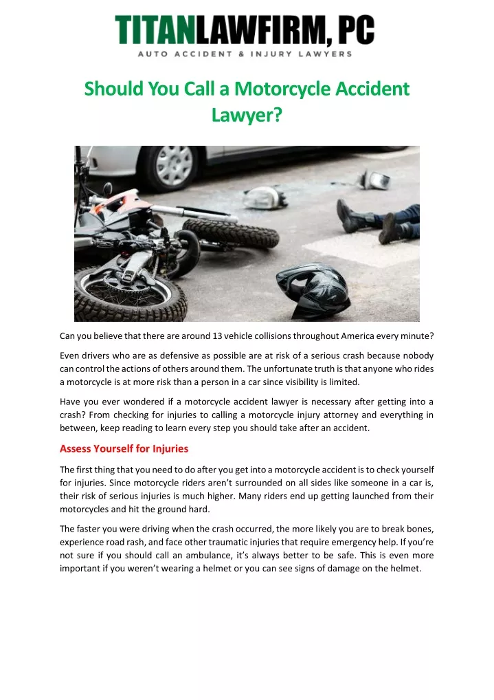 should you call a motorcycle accident lawyer