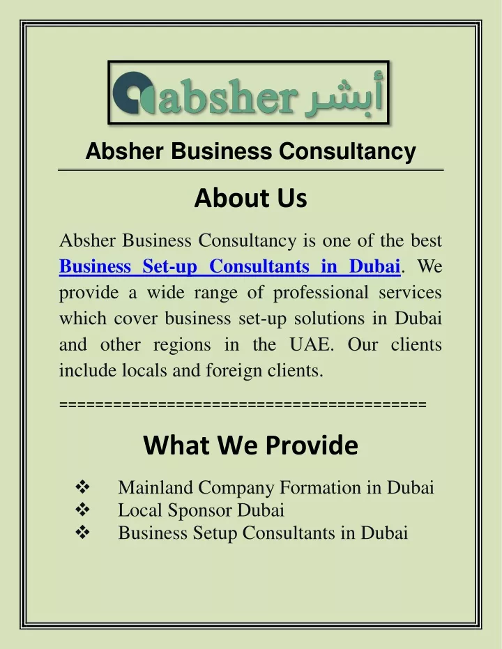absher business consultancy