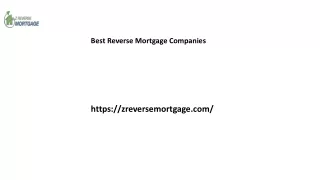 Best Reverse Mortgage Companies Zreversemortgage.com..