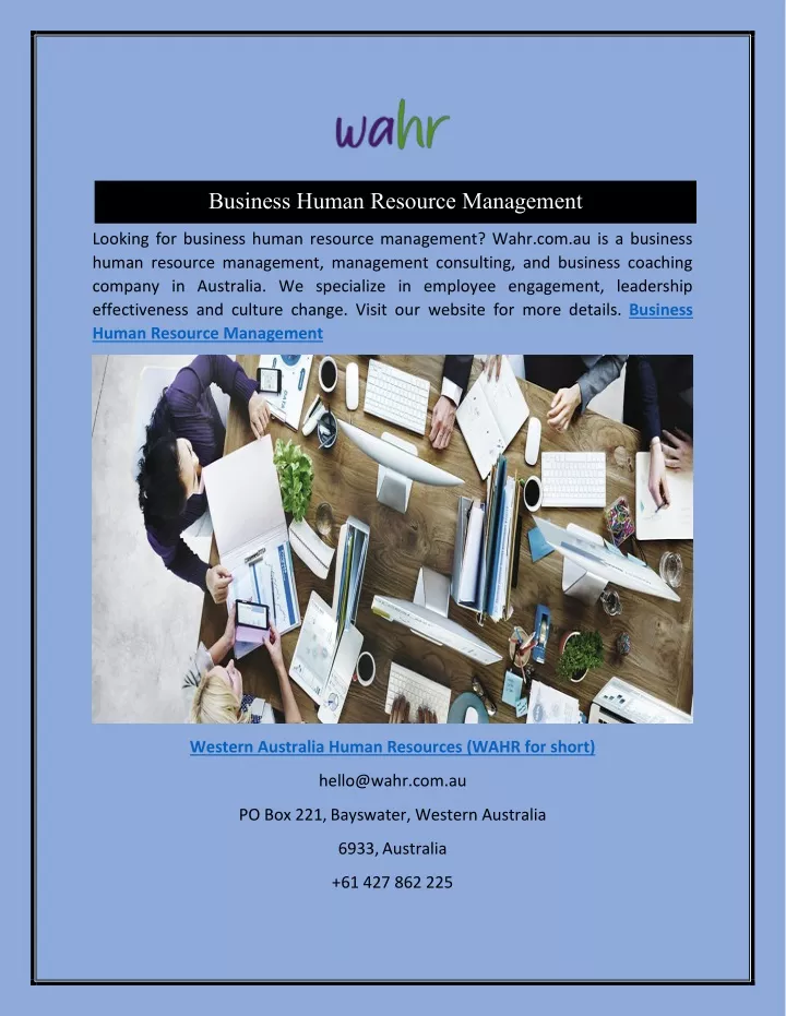 business human resource management