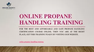 online propane handling training