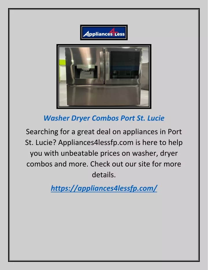 washer dryer combos port st lucie