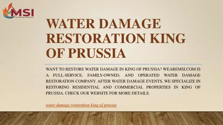 water damage restoration king of prussia
