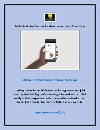 Multiple Online Courses for Government Job | Xpertify.in