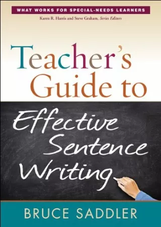 eBOOK  Teacher s Guide to Effective Sentence Writing What Works for