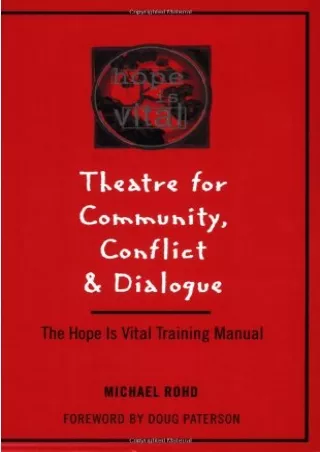 eBOOK  Theatre for Community Conflict and Dialogue The Hope Is Vital