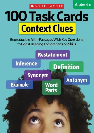 eBOOK  100 Task Cards Context Clues Reproducible Mini Passages With Key