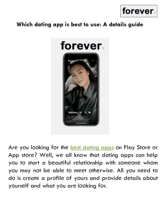 which dating app is best to use a details guide