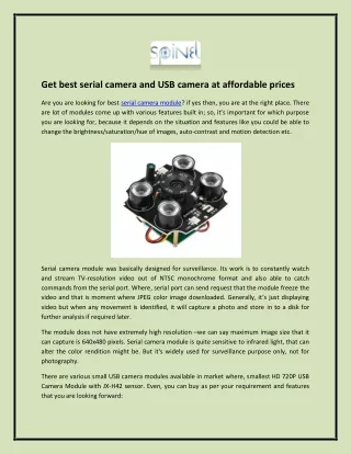 Get best serial camera and USB camera at affordable prices