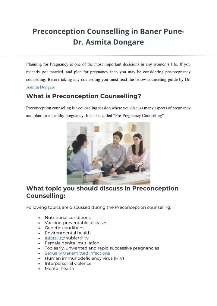 preconception counselling in baner pune dr asmita