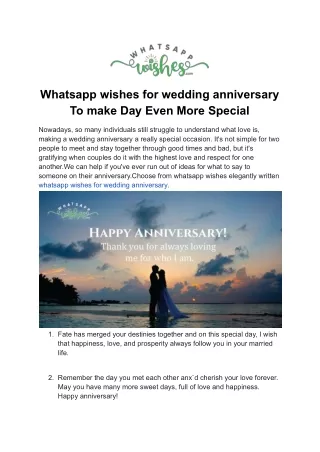 Whatsapp wishes for wedding anniversary To make Day Even More Special