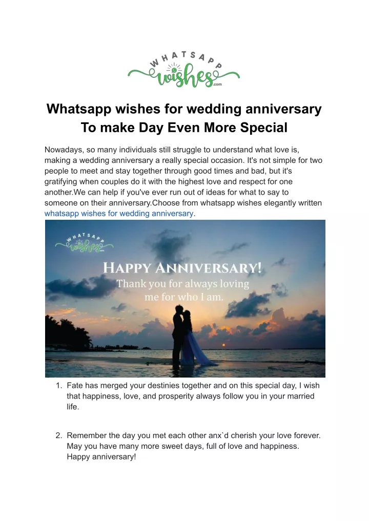 whatsapp wishes for wedding anniversary to make