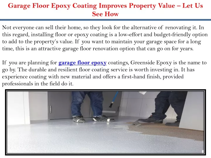 garage floor epoxy coating improves property