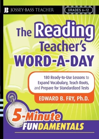 eBOOK  The Reading Teacher s Word a Day 180 Ready to Use Lessons to Expand