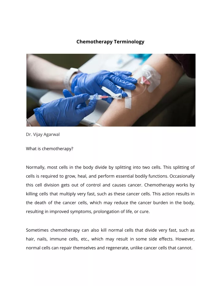 chemotherapy terminology