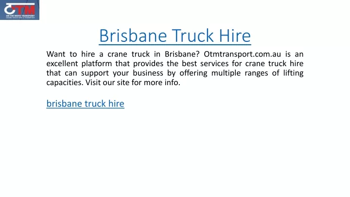 brisbane truck hire