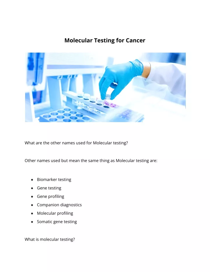 molecular testing for cancer