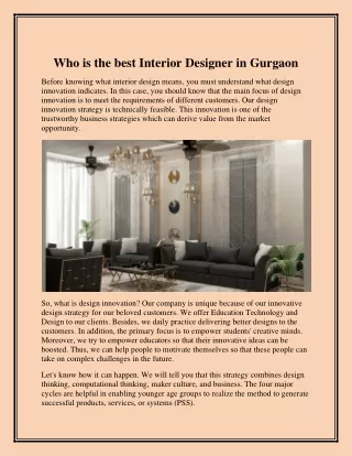 Who is the best Interior Designer in Gurgaon