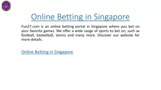 online betting in singapore